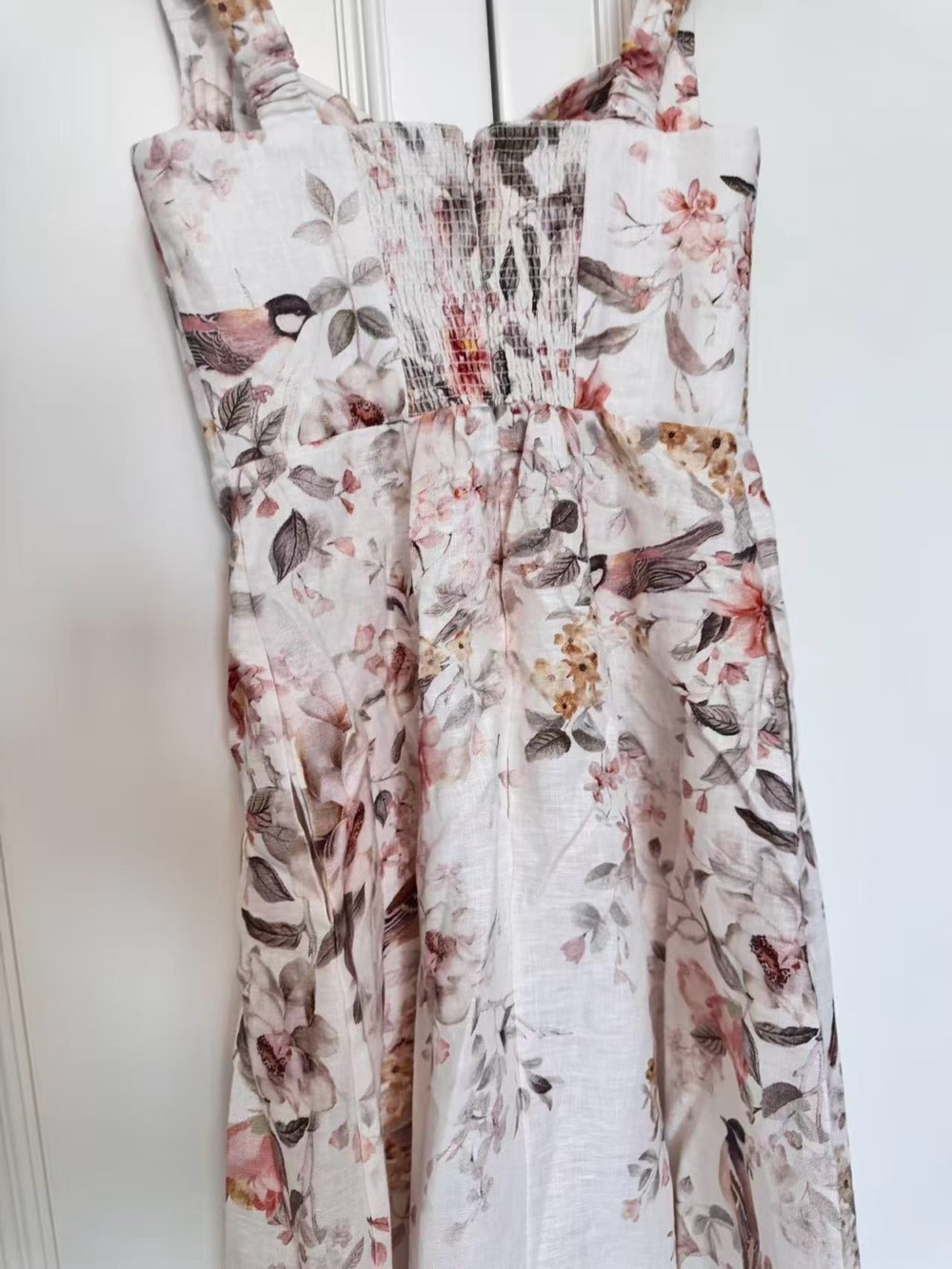 Zimmermann Cream Floral Maxi Dress with Pink & Orange Accents size 0 - Picture 14 of 16